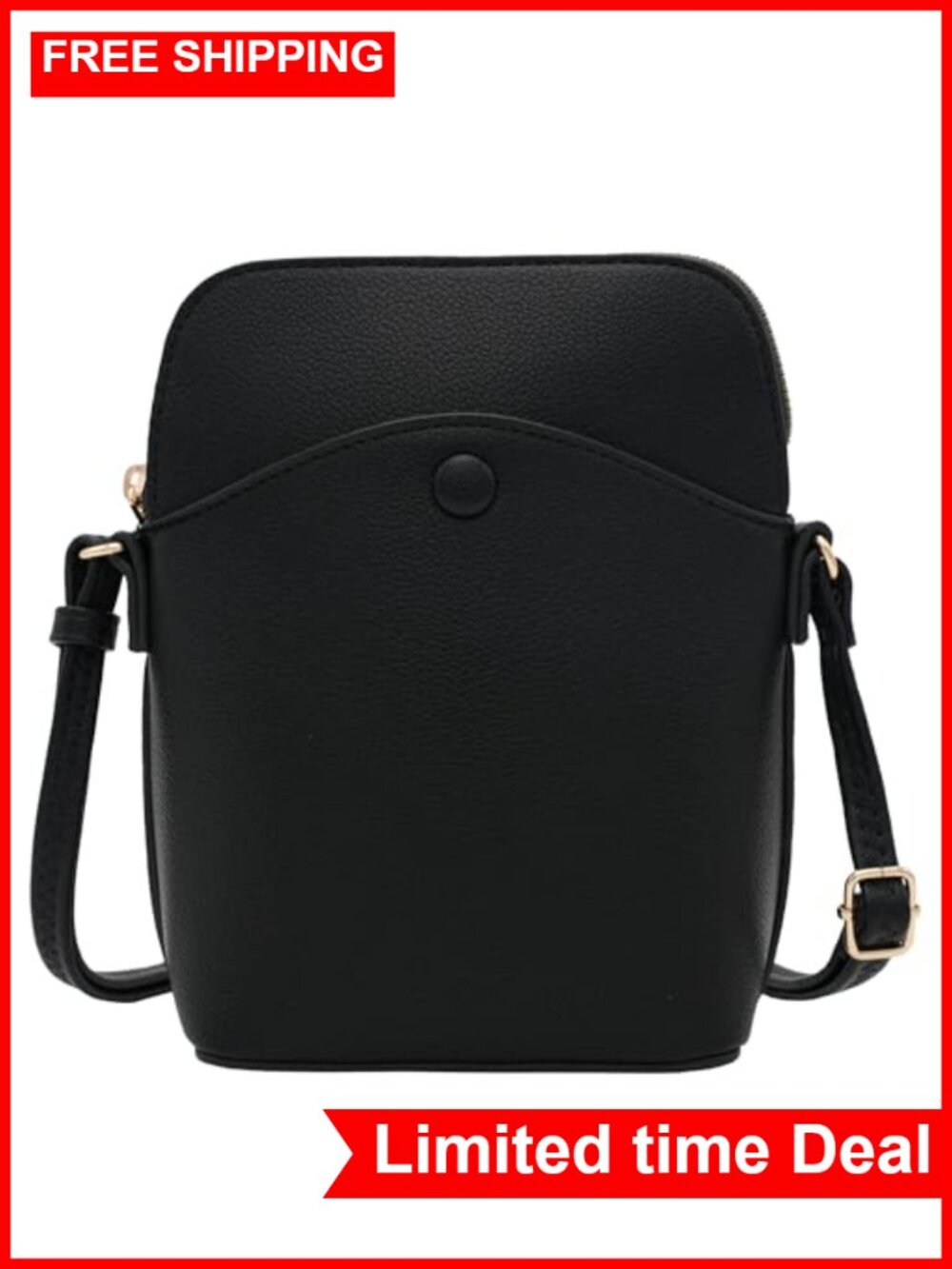 Small Crossbody Bag with Gold Hardware & Adjustable Strap